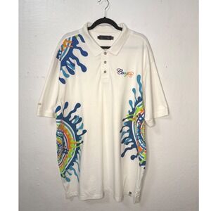 Vintage COOGI Men's XXXL Polo Shirt Vibrant Graphic Logo Retro Y2K